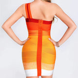 Women Evening Dress Rainbow Dress Striped Sheath Bandage One-Piece Dress Dress