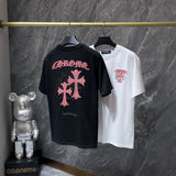 Ch hip-hop t shirts american ch short-sleeved cross horseshoe sanskrit embroiderloosecasual american heavy weight