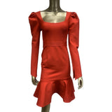 Women Dresses Bandage Dress Long Sleeve Square-Neck Dress Elegant Party Dress (Ont0408)