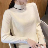 Women Knitted Pullover Autumn and Winter Turtleneck Slim Fit Sweater Knitwear
