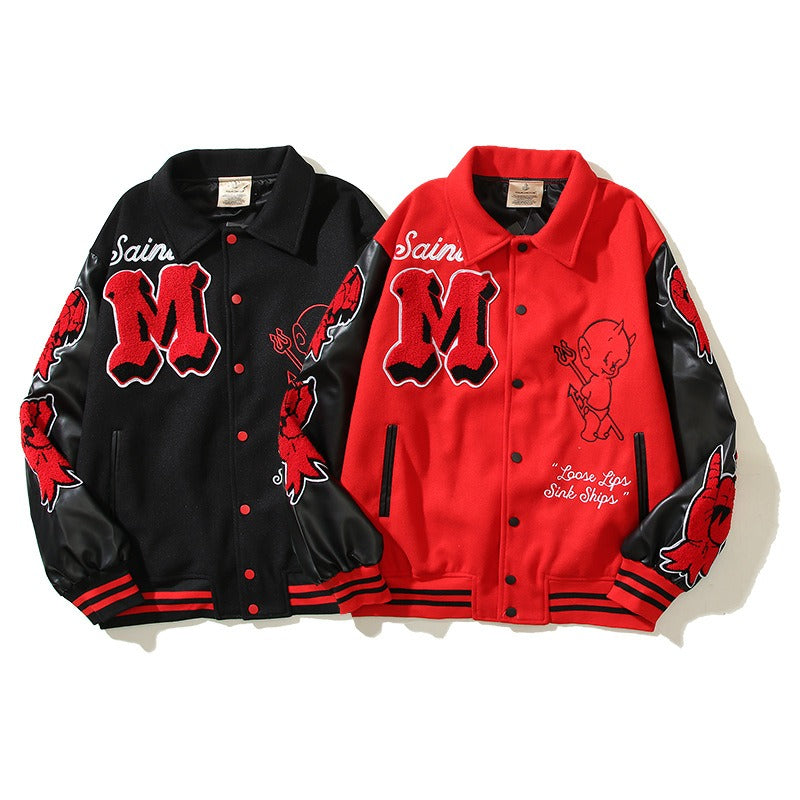Saint m t jackets s.m. saint michael pattern baseball jacket wholesale single piece