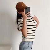 Women Sweater Knitwear Short Ice Silk Knitted Short Sleeve T-shirt