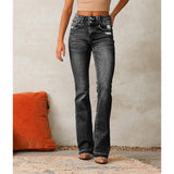 Women's spring denim pants: vintage distressed ripped jeans, washed streetwear style, for amazon us & eu cross-border e-commerce