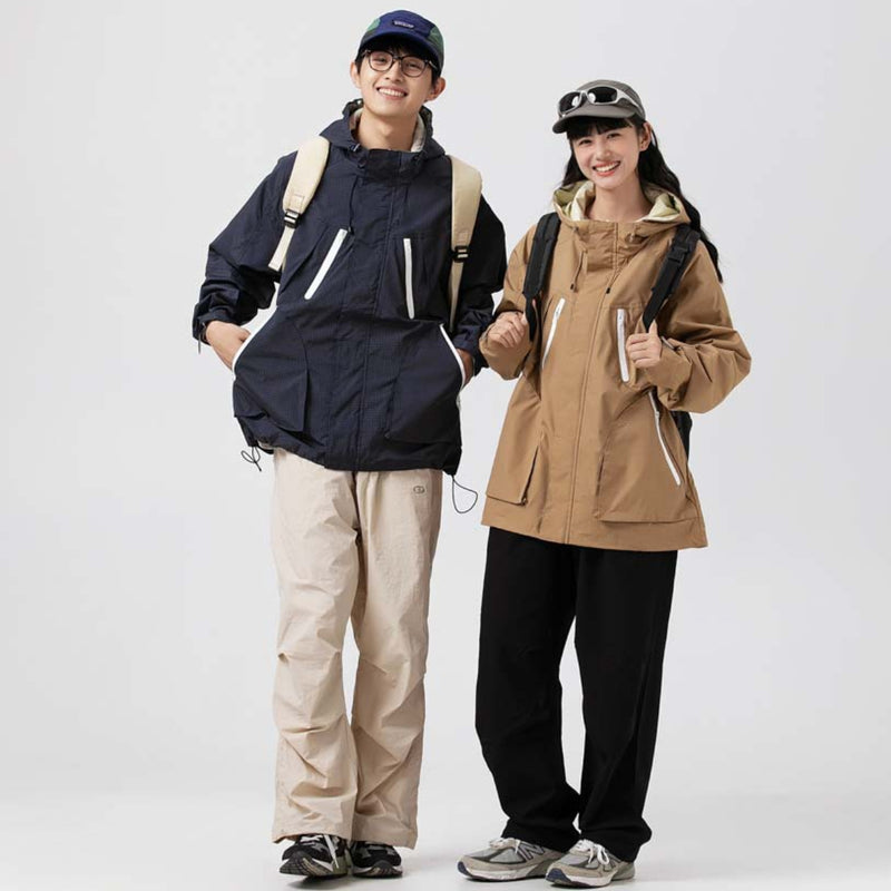 Unisex Jacket Autumn Hooded Loose Shell Jacket