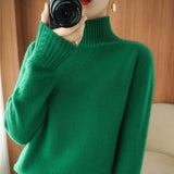 Women Knitted Pullover Turtleneck Sweater Autumn Winter Sweater