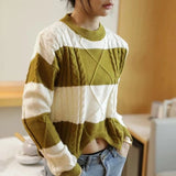 Women Knitwear Autumn and Winter Striped Sweater Loose Sweater