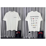 Ch hip-hop t shirts american ch high street cross full printed logo short-sleeved t-shirt casualeasiest for match high street couple