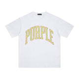 Purple Brand T Shirts Letter Print Hip Hop Men and Women Couple Loose Casual Short Sleeve T-shirt