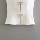 Women Tops Summer Bow Top Sexy Vest
