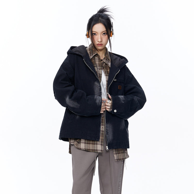 Unisex Jacket Autumn Distressed Washed Cloth Coat