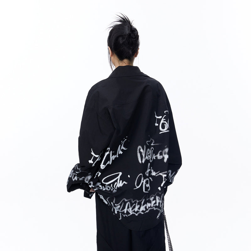 Unisex Jacket Autumn Graffiti Loose Shirt