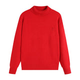 Ami araunriffall and wintertopspullover wool couplelong sleevesloose big heart high collar knitting shirt