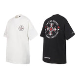Ch hip-hop t shirts high version ch short sleeve couple high street sanskrit cross printing loosecasualeasiest for matchamerican style