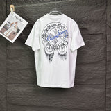 Ch hip-hop t shirts high version ch short sleeve sanskrit printingloosecasualpure cotton american graffiti short sleeve men