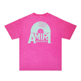 Amiri Washed Distressed T Shirt Printed Trendy Pure Cotton