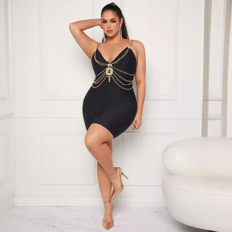 Women's Evening Dress Sexy Suspenders Slim Fit Bandage Dress Dress Dress