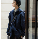 Unisex Jacket Vintage Waterproof Jacket for Men Loose Stand Collar Coat