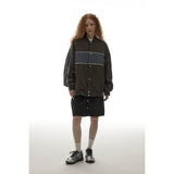 Unisex Jacket Retro Patchwork Contrast Color Loose Jacket Baseball Uniform