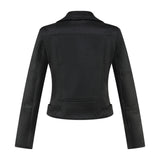 Women Jacket Autumn and Winter Suede Lapel Motorcycle Jacket