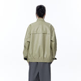 Unisex Jacket Autumn Stand Collar Leather Jacket