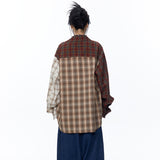Unisex Jacket Gradient Plaid Shirt