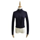 Women Sweater Knitwear Turtleneck Zipper Knitted Cardigan Coat Sweater