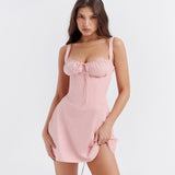 Women Dresses Sexy Lacing Slim Fit Skirt Sling Dress (Bla0420)