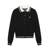 Rl ralph pony polo collar preppy stylecardiganfall and wintertopsknittingfall and wintercouplecasual woolen sweater