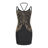 Women Evening Dress Butterfly Slim Mini Bandage Dress