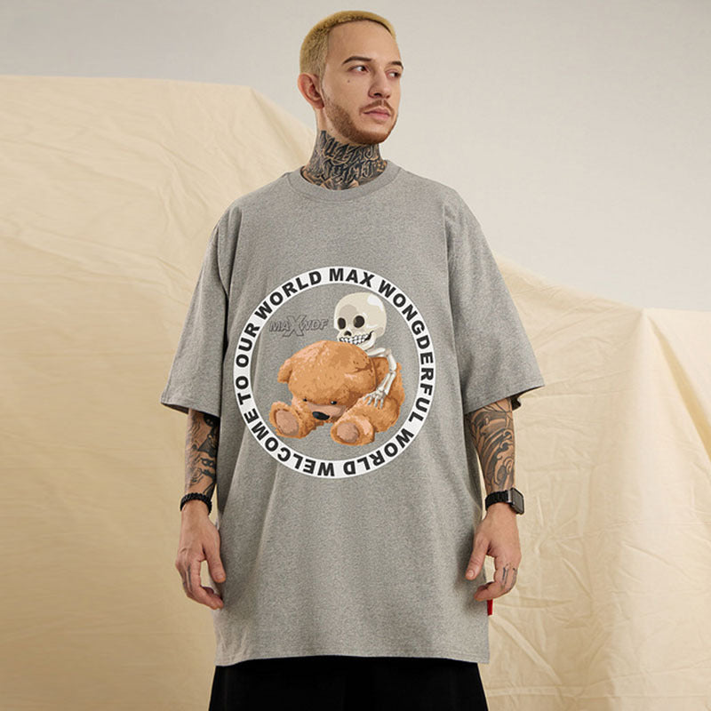 Men T Shirt Hip Hop Oversize Half Sleeve