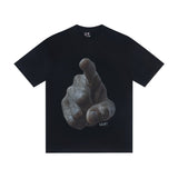 saint m t shirts s.m. finger letter graphic crew neck pullover short sleeve top