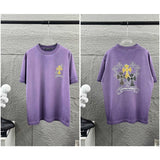 Ch hip-hop t shirts ch high weight short-sleeved summercolorful horseshoe printing short-sleeved t-shirt couple men's t