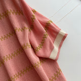 Women Sweater Knitwear Striped Loose Short Sleeve Knitted T-shirt Female Student O-neck Short Top