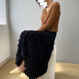 Women Knitted Skirt Autumn and Winter Knitting Umbrella Skirt