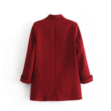 Women's Suits Apricot Blazer Women's Spring and Autumn Casual Suit Top