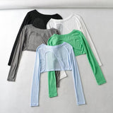 Women Sweater Knitwear Spring round Neck Irregular Smock Top Short-Sleeved T-shirt