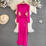 Women Maxi Dress Spring and Autumn Knitted Dress