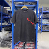 saint m t shirts s.m letter print crew neck short sleeve t-shirt