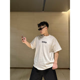 Ch hip-hop t shirts high streetch front and rear embroidered worn out short-sleeved cross loosecasual american style