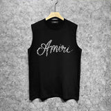 Amiri tank top silver ring snake letterprinting