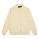 Rl small maraf polo collar knittingoutwear dopamine macaron color fall and winter women's couple cardigan woolen coat