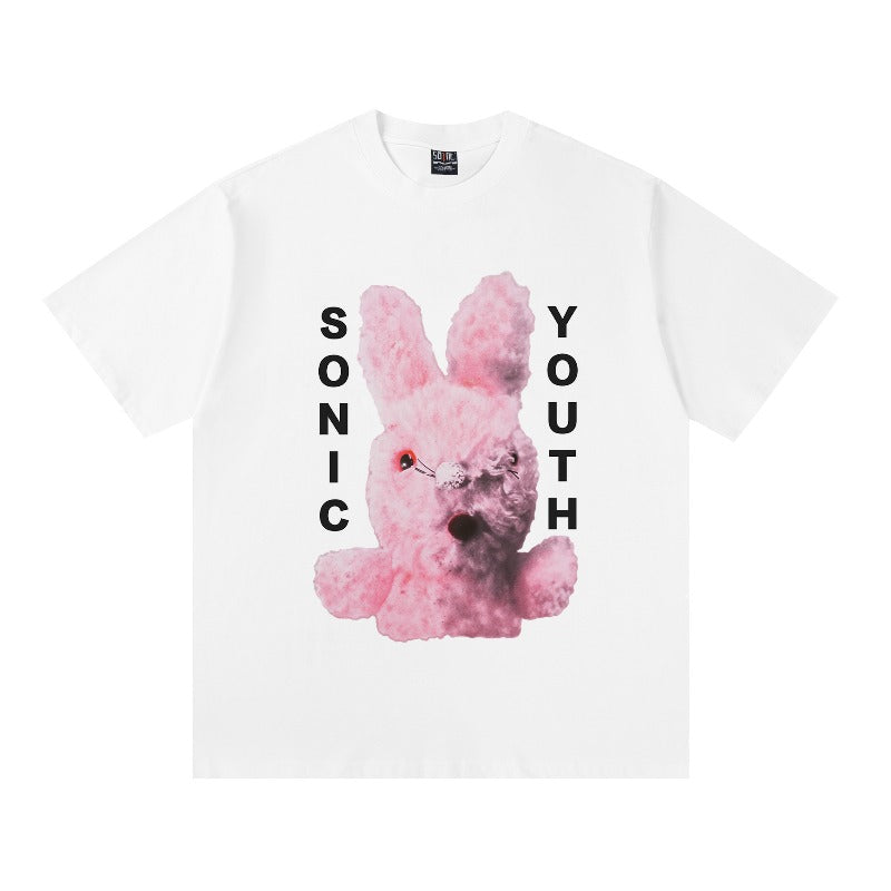 saint m t shirts s.m. rabbit plush graphic crewneck short sleeve t-shirt