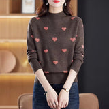 Women Knitted Pullover Turtleneck Sweater Autumn and Winter Loose Casual Sweater