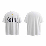 SAINT MICHAEL Vintage T Shirt Rainbow Apple Print Loose Short Sleeve