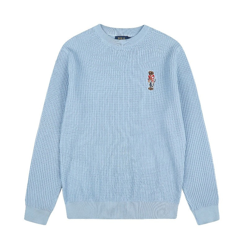 Rl small malav bear embroidercasual wool couple sweatshirtsweatertopspullover round neck knitting shirt