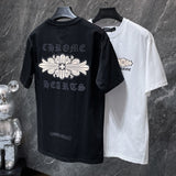 Ch hip-hop t shirts ch classic sanskrit lettering film loose casual pure cotton american heavy weight short sleeves