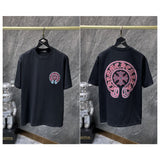 Ch hip-hop t shirts high version american ch short-sleeved horseshoe sanskrit cross embroider short-sleeved casualeasiest for match high street