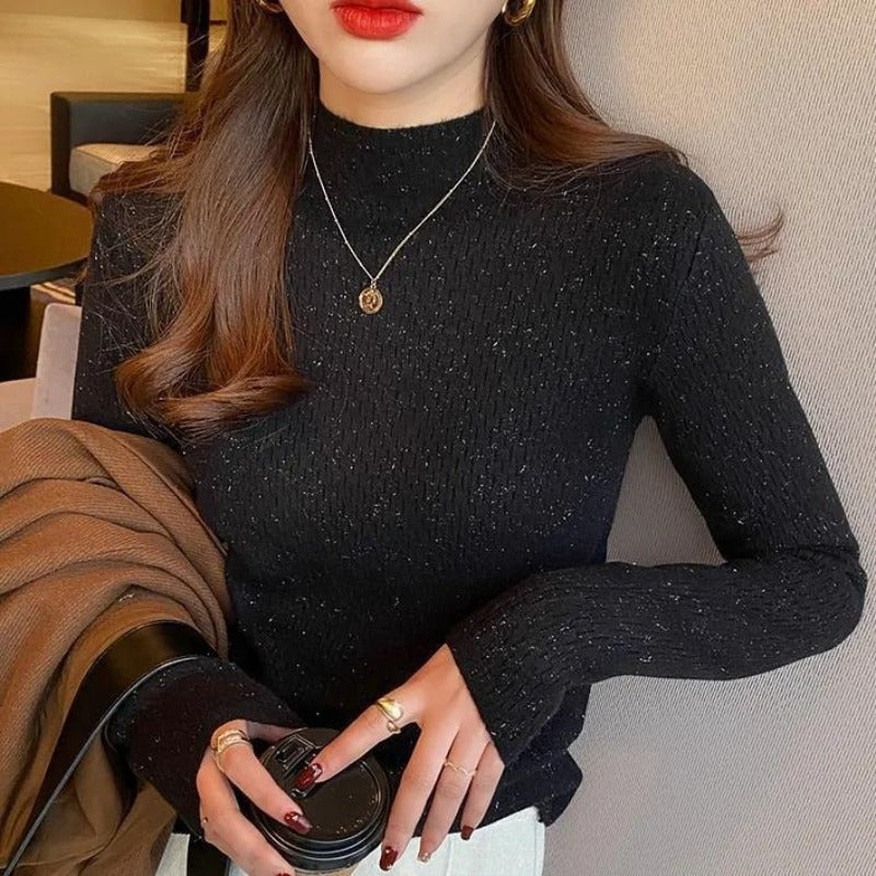 Women Knitwear Autumn and Winter Turtleneck Slim Fit Sweater