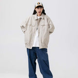 Unisex Jacket Fall Lapels Contrast Color Jacket