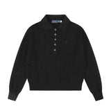 Rl ralph pony wool sweatersweatertopsknittingfall and winterpolo collarcasualpullover macaron couple